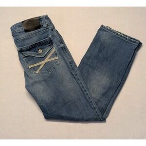 TK Axel Jeans Men 32x32 Slim Boot Cut Medium Wash Stretch Distressed